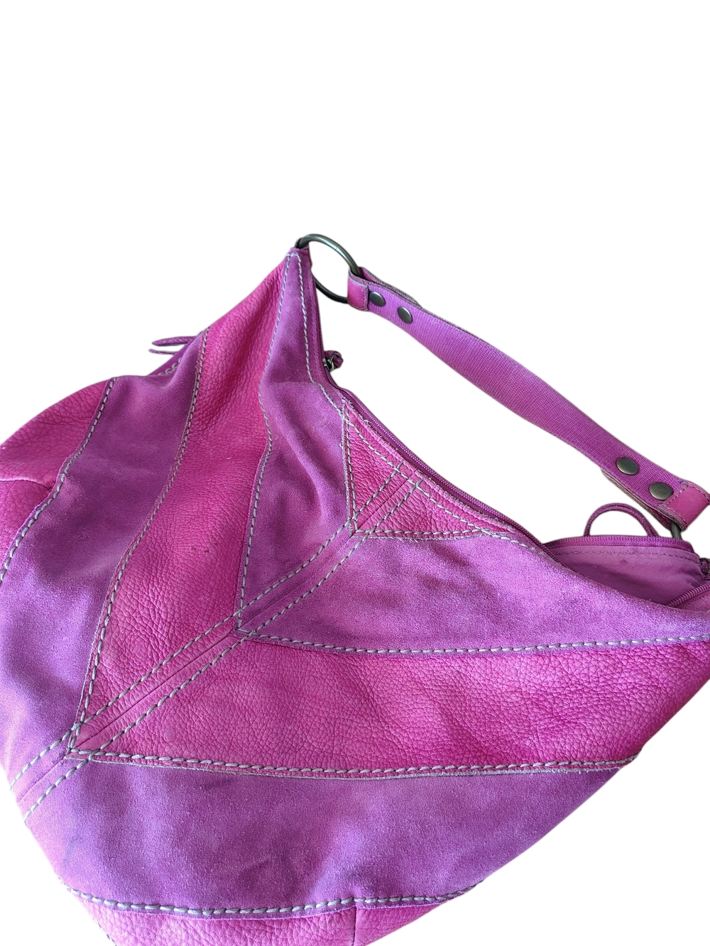 Fossil Women's Pink Suede Hobo Bag - Picture 4 of 5